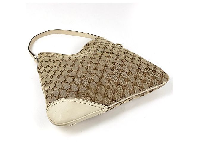 Gucci GG Canvas Schultertasche Weiß Beige - Ansicht 2
