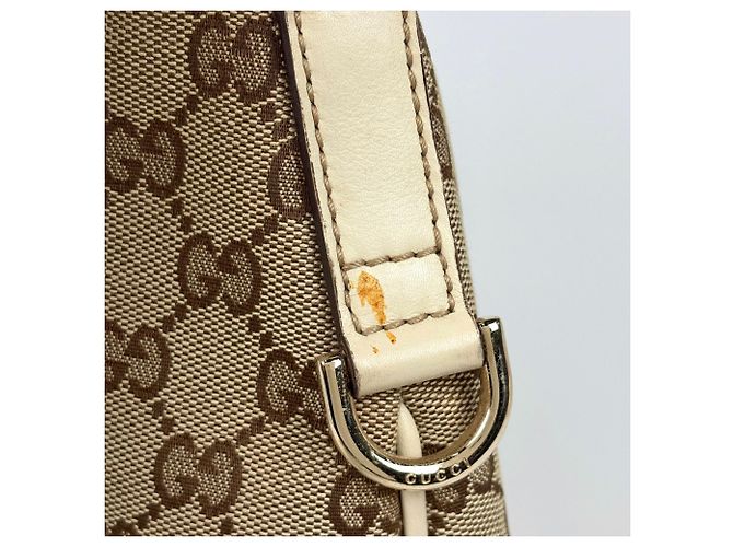 Gucci GG Canvas Schultertasche Weiß Beige - Ansicht 5