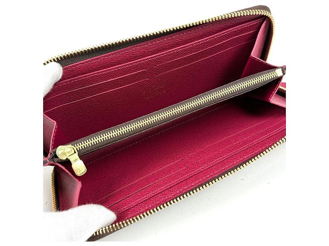 Cartera Long Clemence Louis Vuitton Castaño Burdeos Fucsia Monograma - vista 5