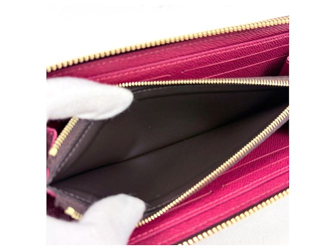 Cartera Long Clemence Louis Vuitton Castaño Burdeos Fucsia Monograma - vista 6