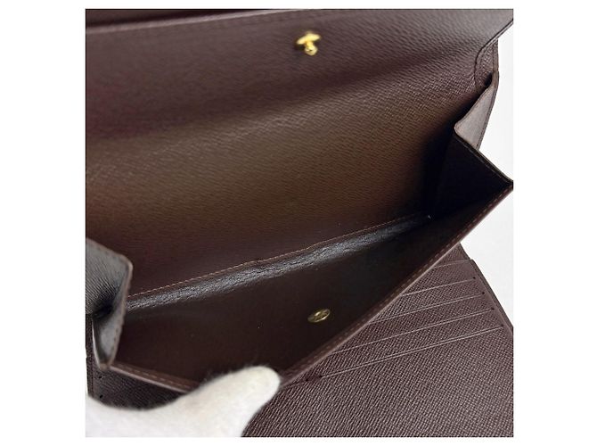 Cartera larga Louis Vuitton Damier Marrón Castaño Damier ebene - vista 6