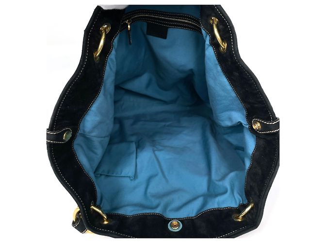 Gucci Babushka Crest Wildleder-Tote-Bag Schwarz - Ansicht 9