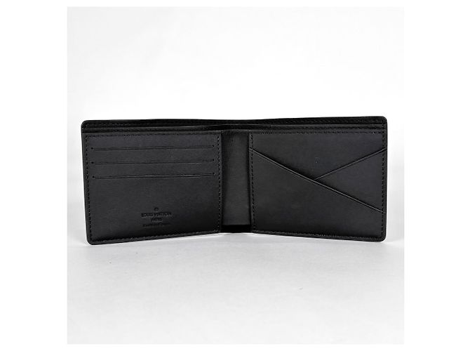 Louis Vuitton Portefeuille Multiple Bi-fold Wallet Nero - vista 6