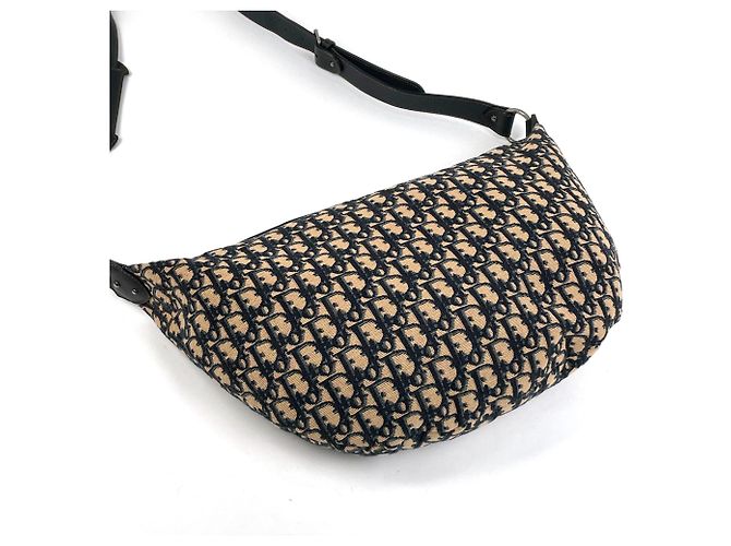 Borsa a tracolla Christian Dior motivo Trotter Beige Blu navy - vista 2