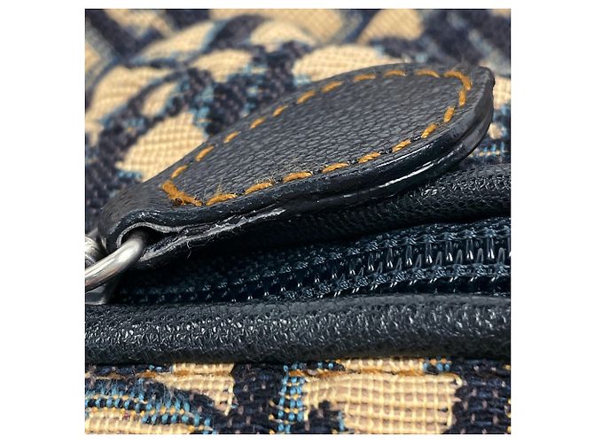 Borsa a tracolla Christian Dior motivo Trotter Beige Blu navy - vista 4