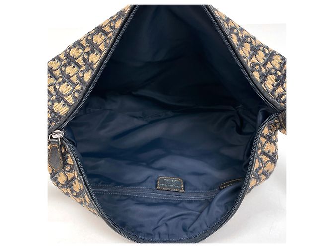 Borsa a tracolla Christian Dior motivo Trotter Beige Blu navy - vista 9