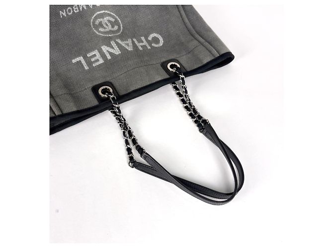 Borsa Tote Chanel Deauville Marrone - vista 6