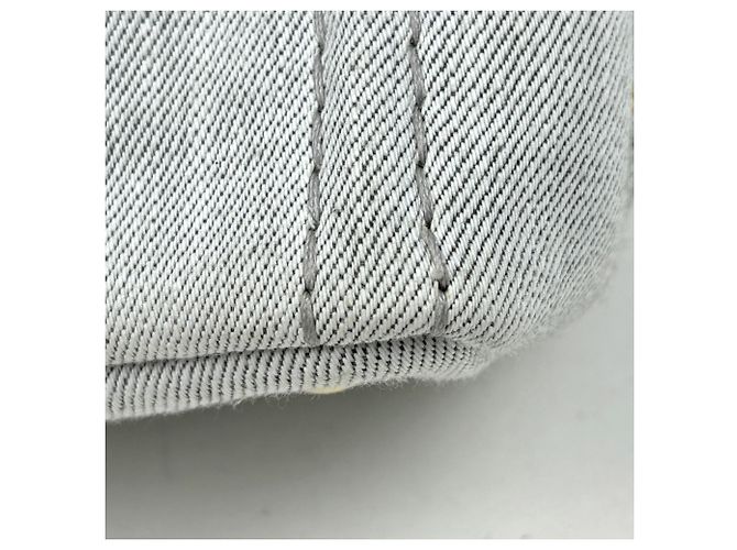 Bolsa Tote 2-Way Prada Canapa em denim Branco - vista 3