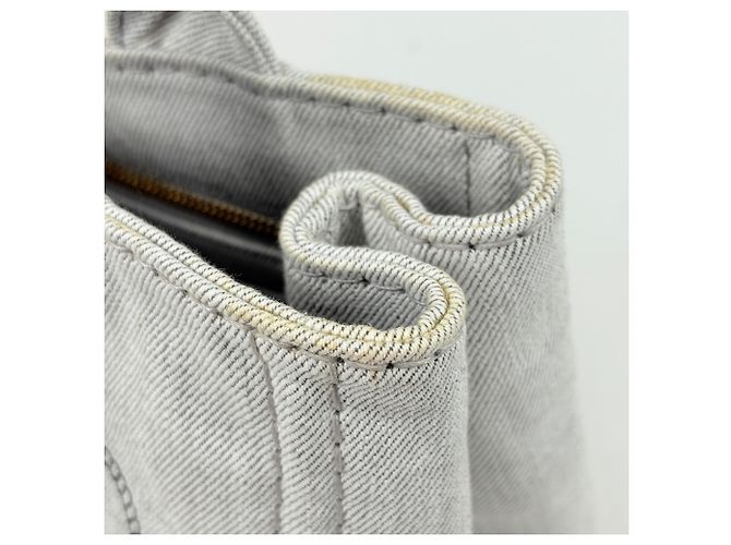 Bolsa Tote 2-Way Prada Canapa em denim Branco - vista 4