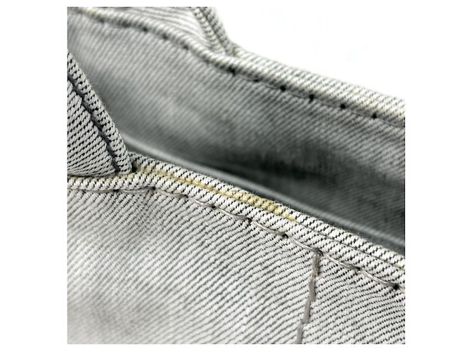 Bolsa Tote 2-Way Prada Canapa em denim Branco - vista 5