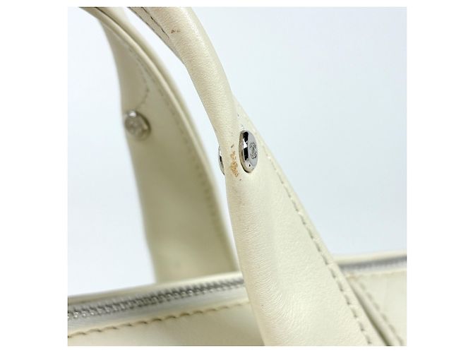 Borsa in pelle avorio Chanel Crudo - vista 6
