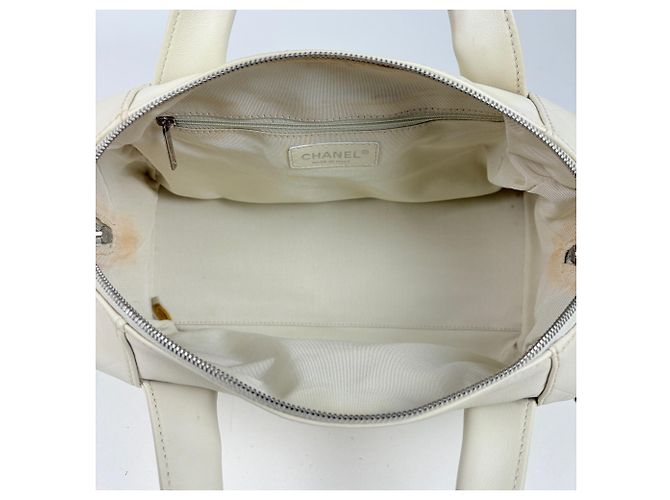 Borsa in pelle avorio Chanel Crudo - vista 9