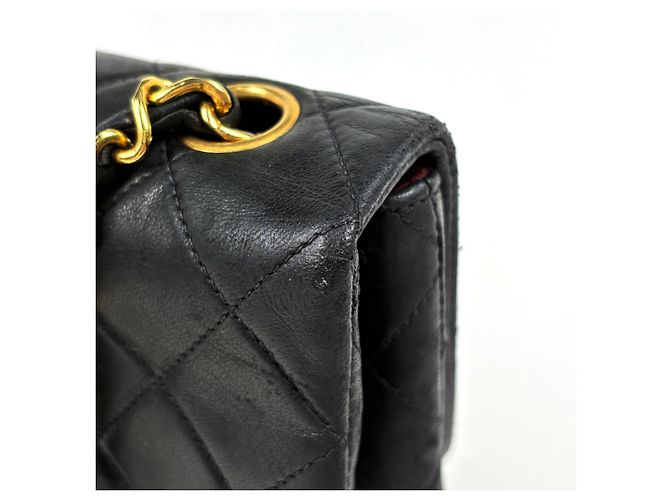 Borsa a tracolla Chanel in pelle nera trapuntata Nero - vista 5