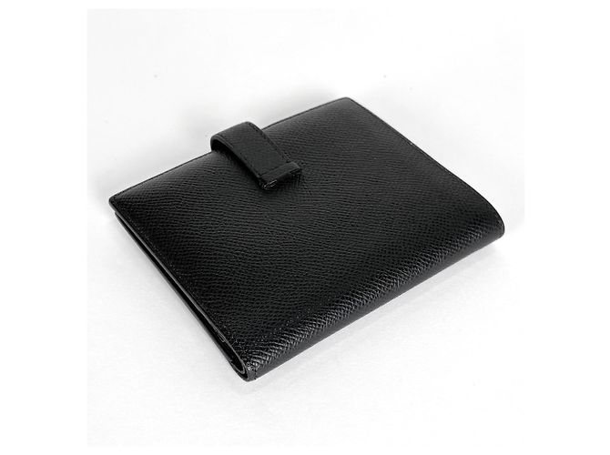 Cartera compacta de dos pliegues Hermès Bearn Negro - vista 2