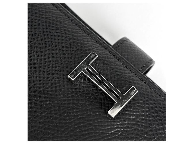 Cartera compacta de dos pliegues Hermès Bearn Negro - vista 4