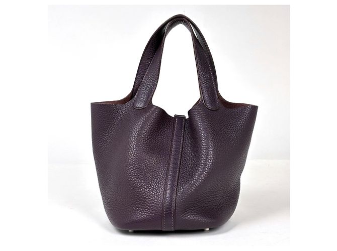 Hermès Borsa Hermes Picotin Lock Mini Bag in Raisin Bordò - vista 3