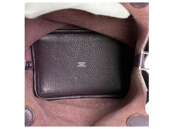 Hermès Borsa Hermes Picotin Lock Mini Bag in Raisin Bordò - vista 9