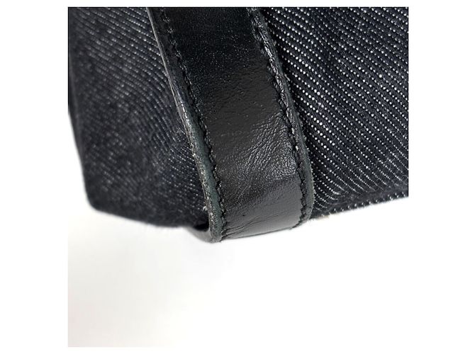 Borsa tote in denim nero Christian Dior - vista 3