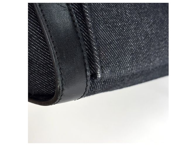 Borsa tote in denim nero Christian Dior - vista 4
