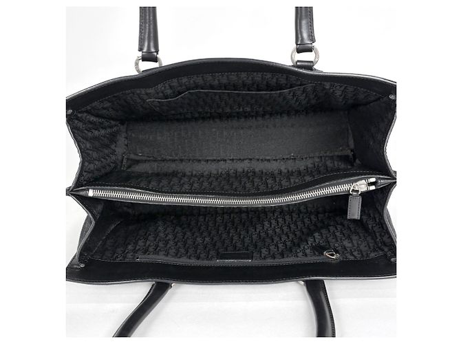Borsa tote in denim nero Christian Dior - vista 7