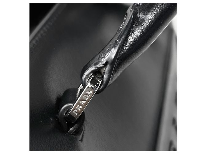Borsa Tote in pelle nera Prada Nero - vista 4
