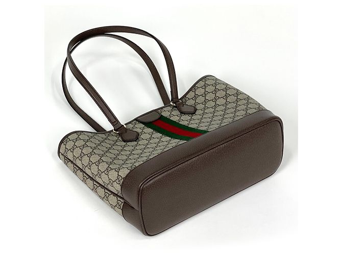 Ophidia Borsa Tote Gucci Double G Medium Marrone - vista 2