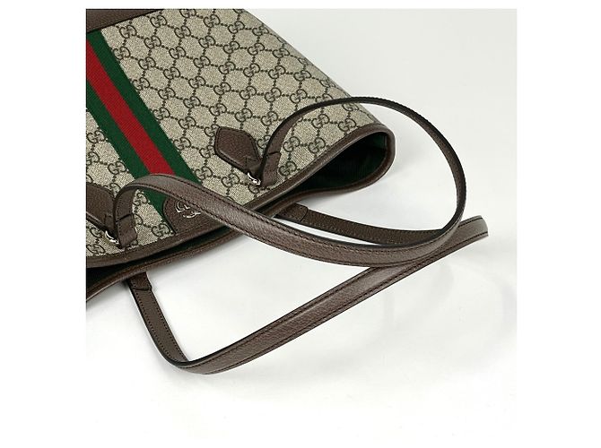 Ophidia Borsa Tote Gucci Double G Medium Marrone - vista 5
