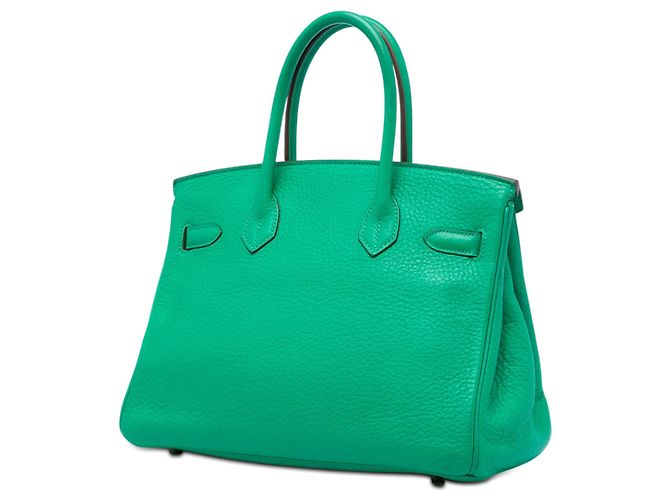 Hermès Green Clemence Birkin Retourne 30 D'oro Verde - vista 2