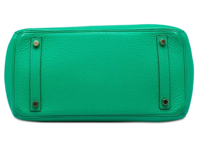 Hermès Green Clemence Birkin Retourne 30 D'oro Verde - vista 3