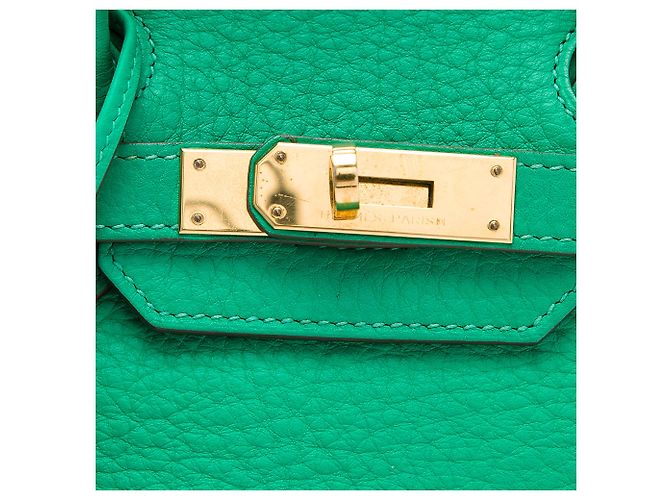Hermès Green Clemence Birkin Retourne 30 D'oro Verde - vista 5
