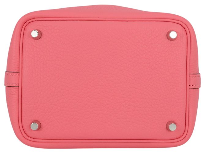 Hermès Picotin Lock 18 in pelle Clemence rosa - vista 3