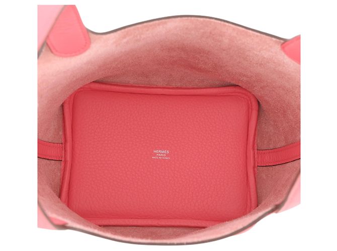 Hermès Picotin Lock 18 in pelle Clemence rosa - vista 4