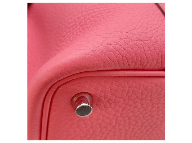Hermès Picotin Lock 18 in pelle Clemence rosa - vista 8