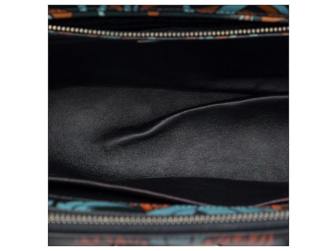 Prada Black Small Saffiano Lux Galleria Lily Print Double Zip Satchel - Ansicht 4