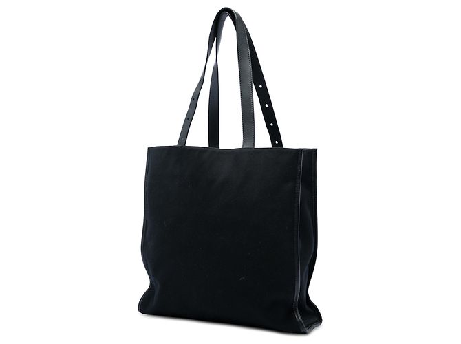 Fendi Black Canvas Logo Patch Tote Schwarz - Ansicht 2