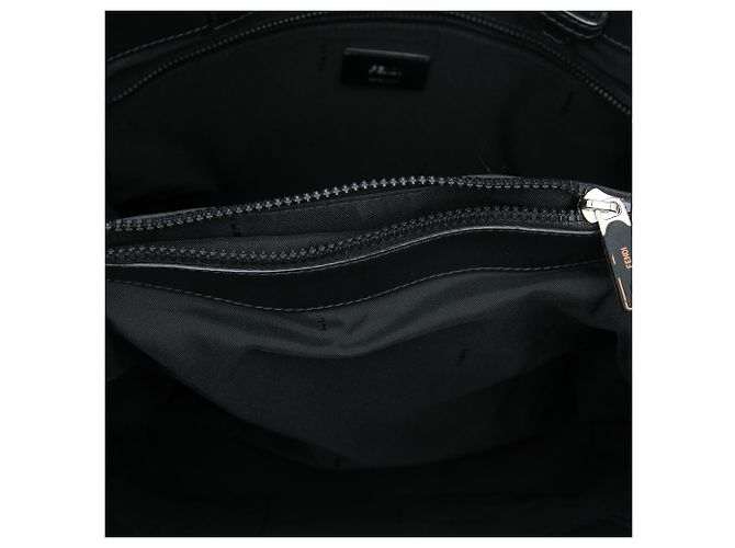 Fendi Black Canvas Logo Patch Tote Schwarz - Ansicht 4