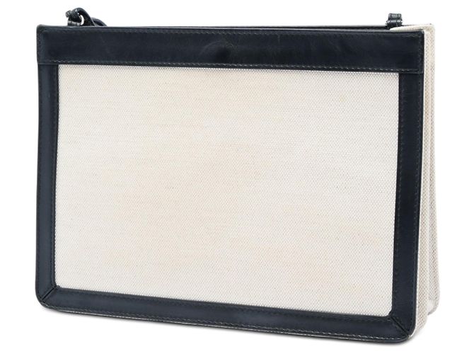 Pochette a tracolla Balenciaga in tela marrone e blu navy Beige - vista 2