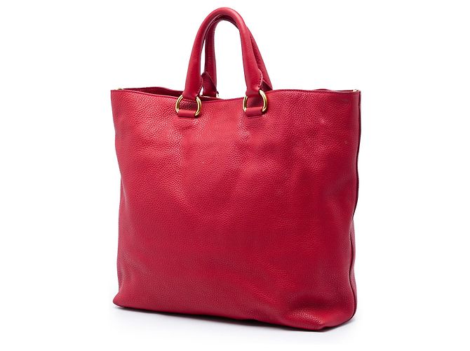 Tote Open Convertible rosso in Vitello Daino Prada - vista 2