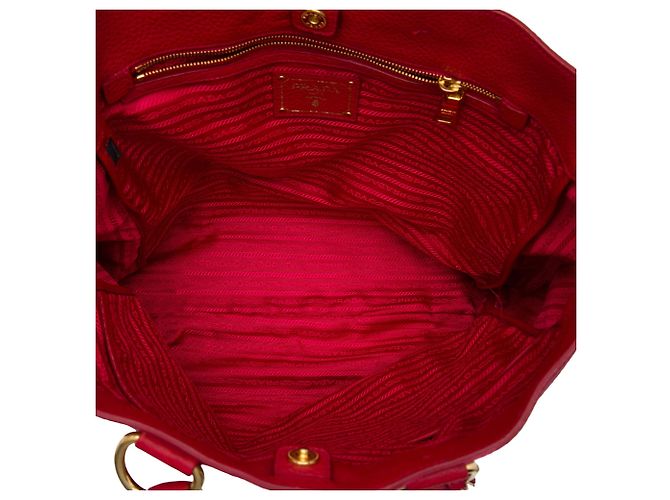 Tote Open Convertible rosso in Vitello Daino Prada - vista 4