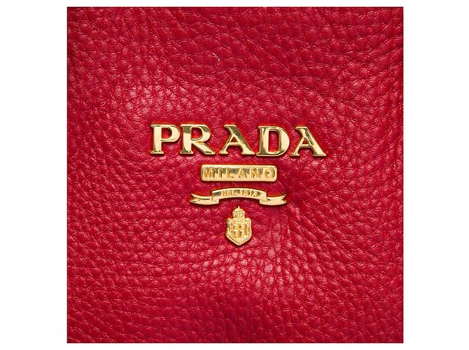 Tote Open Convertible rosso in Vitello Daino Prada - vista 5