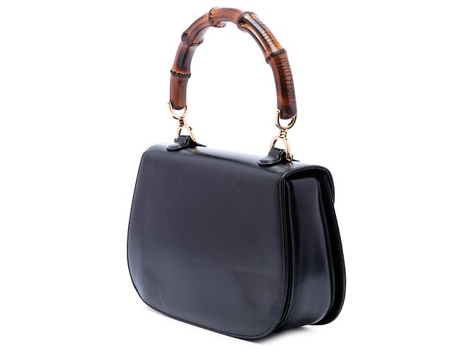 Gucci Schwarzes Kalbsleder Bamboo Night - Ansicht 2