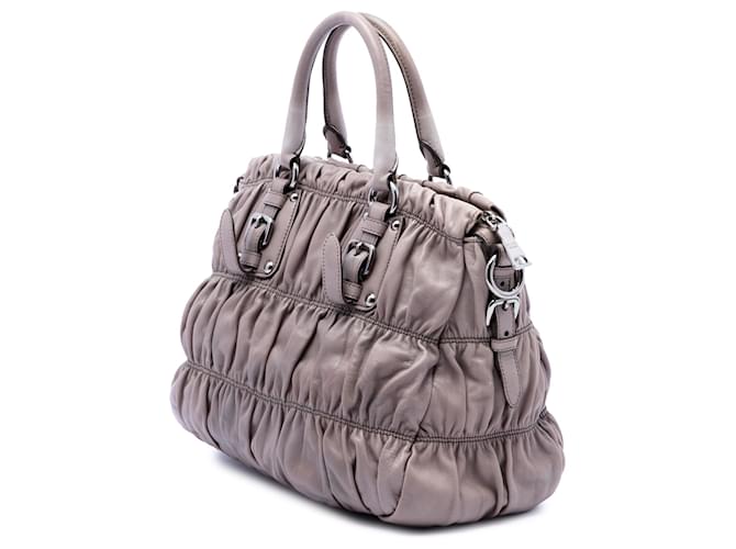 Borsa Prada Gray Nappa Gaufre Marrone - vista 2