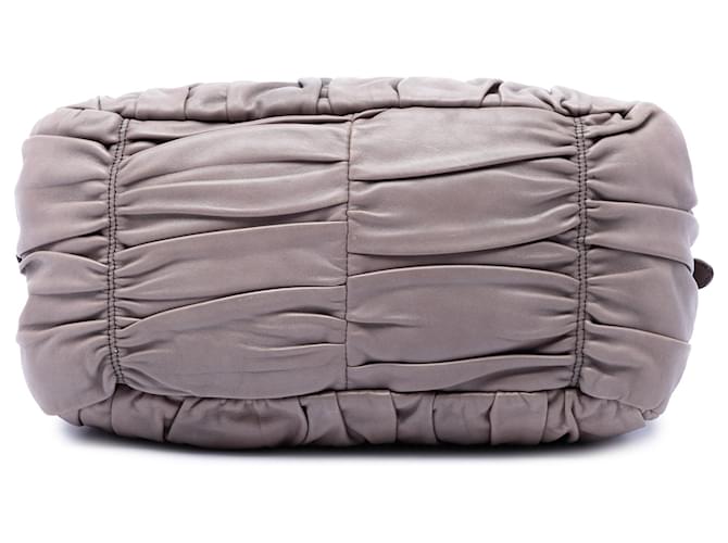 Borsa Prada Gray Nappa Gaufre Marrone - vista 3