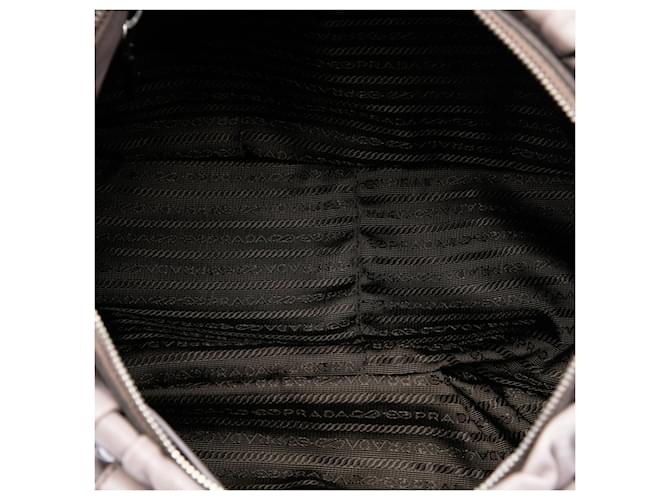 Borsa Prada Gray Nappa Gaufre Marrone - vista 4