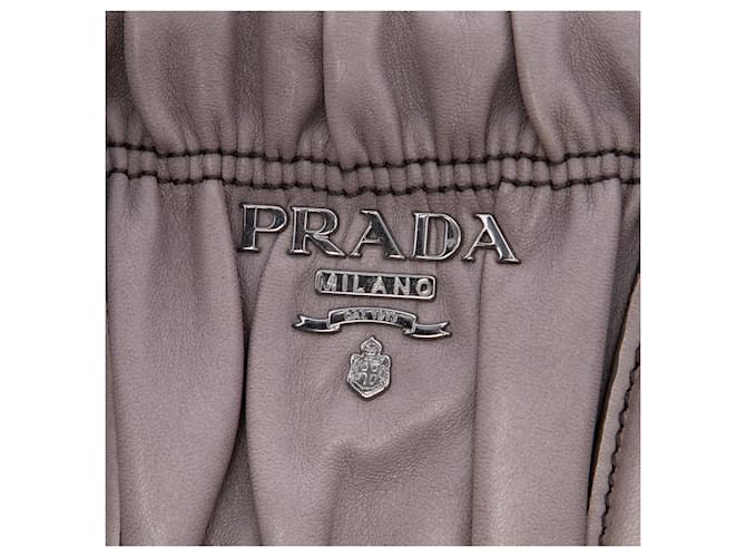 Borsa Prada Gray Nappa Gaufre Marrone - vista 5