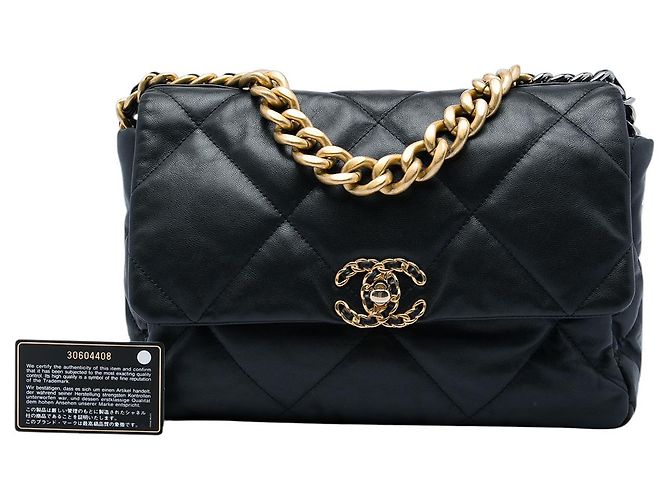 Chanel Black Large Lambskin 19 Flap Schwarz - Ansicht 6