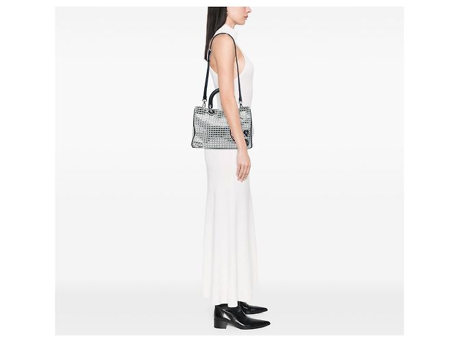 Diorissimo Satchel aus silbernem metallischem Tweed, Größe Medium - Ansicht 5