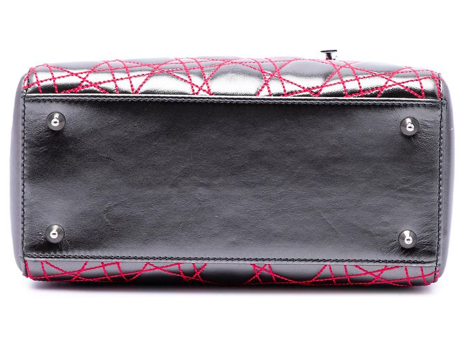 Dior Grigio Anselm Reyle Medium Cannage Lady Dior in agnello metallizzato Marrone Grigio antracite - vista 3
