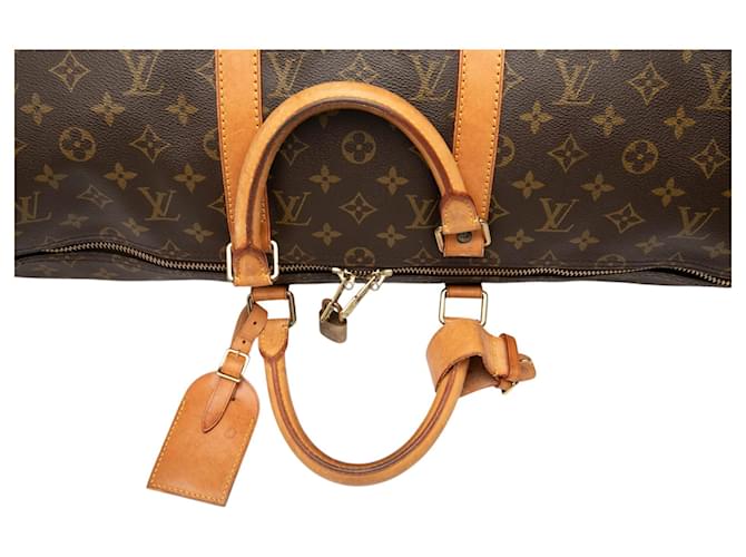 Louis Vuitton Marrone Monogram Keepall 50 - vista 7