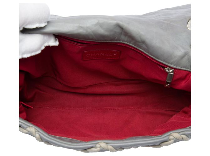 Chanel Flap in pelle di vitello stropicciata Ultra Stitch Gray Medium Marrone - vista 4